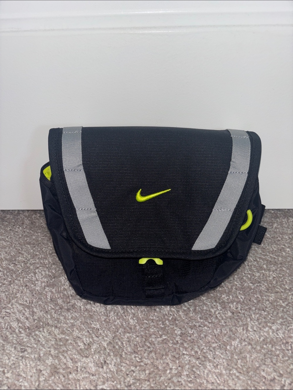Unisex Nike Black Crossbody Bag/Fanny Pack with Neon Yellow Accents